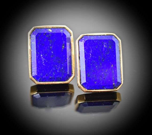 Vibrant 18K Lapis Earrings