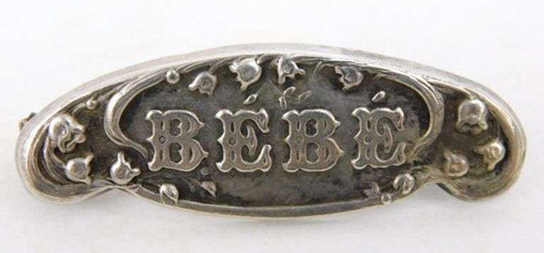 Antique French Sterling Bebe Baby Pin