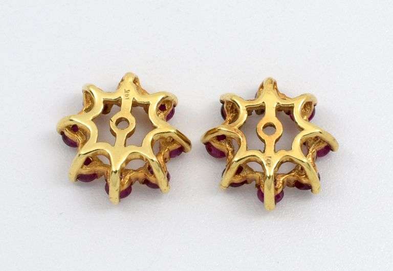 Practical 14K and Ruby Earring Jackets