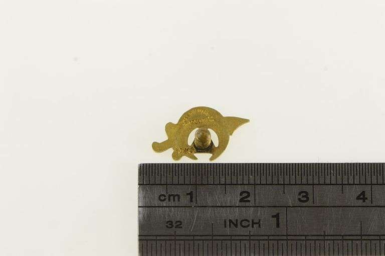 14K Yellow Gold Shriners Almas White Enamel Ornate Lapel Pin/Brooch
