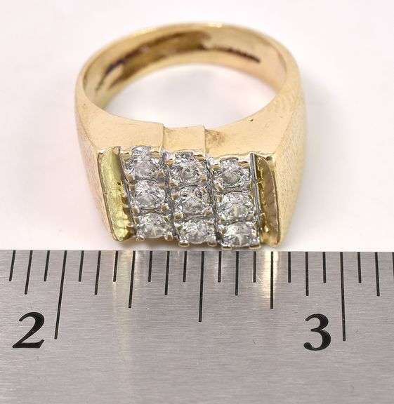 Lavish Diamond Men's Ring in 14K Yellow Gold