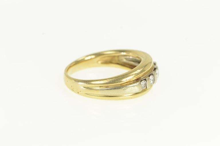 14K Yellow Gold 0.53 Ctw Men's Diamond Vintage Wedding Band Ring