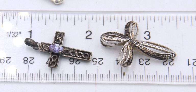 Group Lot of Vintage 925 Sterling Silver Pendants and Charms