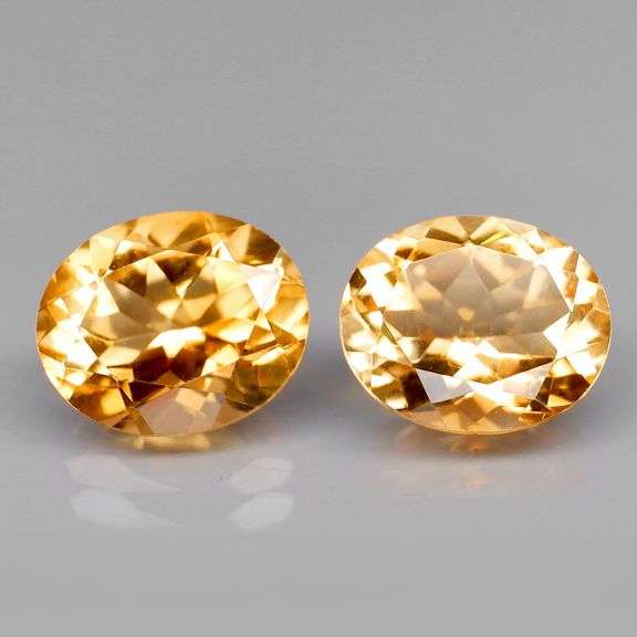 High fire 6.84ct golden yellow Citrine pair