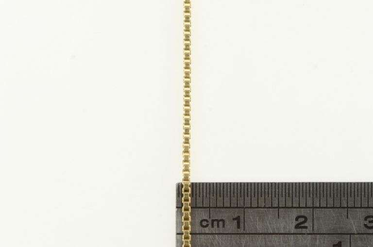 14K Yellow Gold 1.2mm Box Link Classic Square Chain Necklace