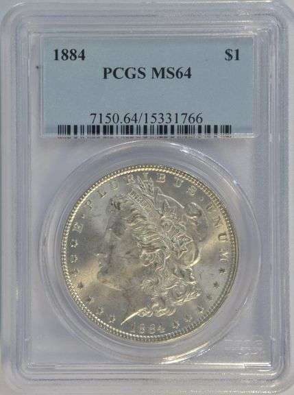 Better near Gem BU 1884 Morgan Silver Dollar. PCGS MS64