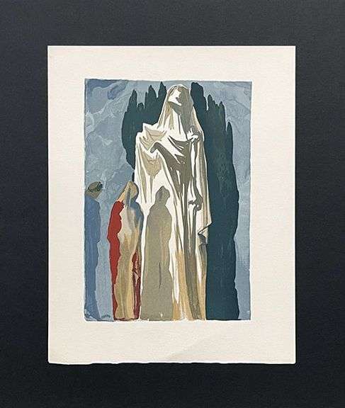Very Collectible Salvador Dali Woodblock from The Divince Comedy Suite Circa 1964