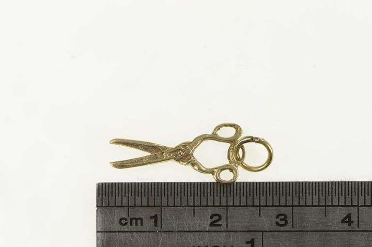 10K Yellow Gold Scissors Hair Dresser Stylist Barber Charm/Pendant