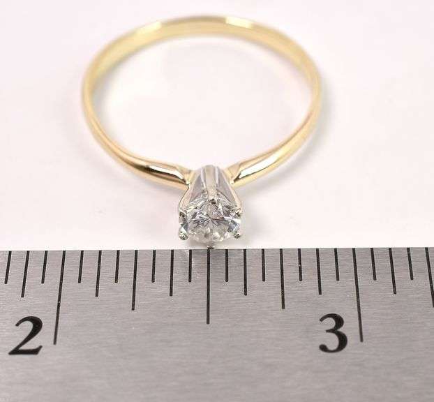 Dazzling Solitaire Diamond Ring In 14K Yellow Gold