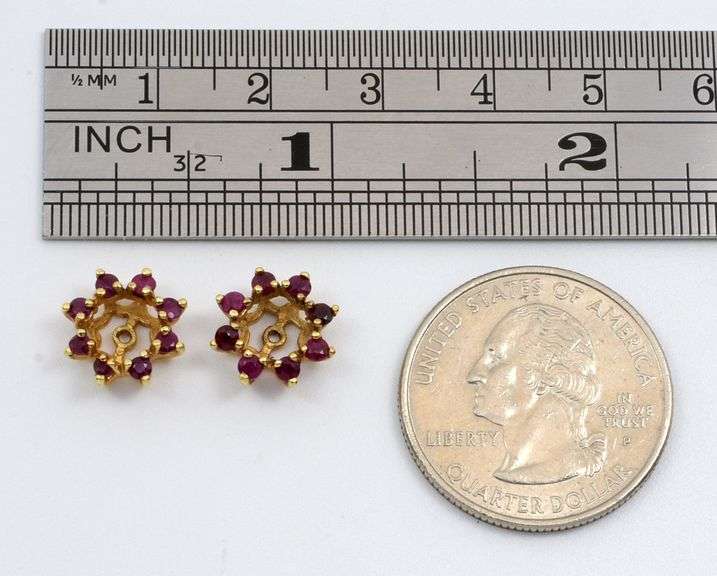 Practical 14K and Ruby Earring Jackets