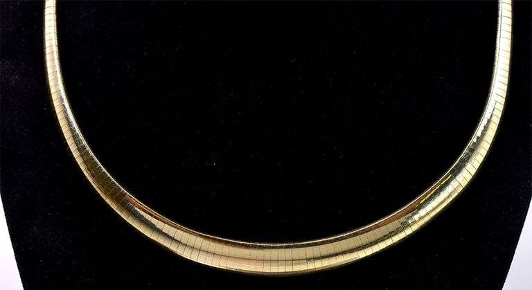 Amazing Omega Chain Necklace in 14K Yellow Gold