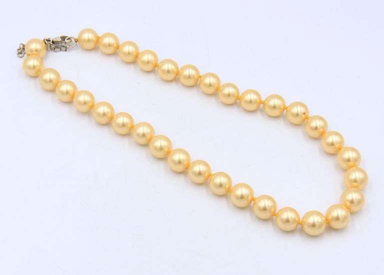 Vintage Set of Stauer Gold Pearl Necklace and Bracelet
