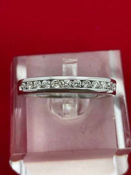 14K WHITE GOLD AND DIAMOND BAND