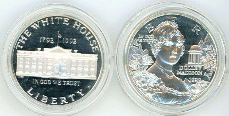 Two Different Commemorative Proof Silver Dollars