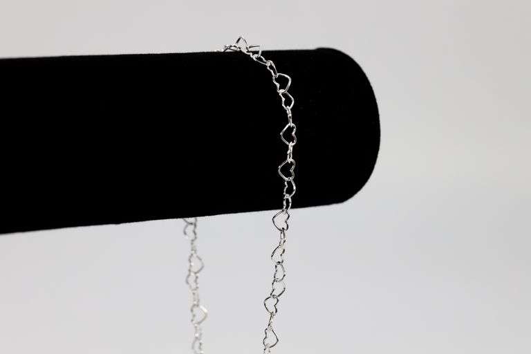 Sterling Silver Italian Love Heart Chain 4.5mm Solid 925 Italy Infinity Promise Bracelet Anklet 7"