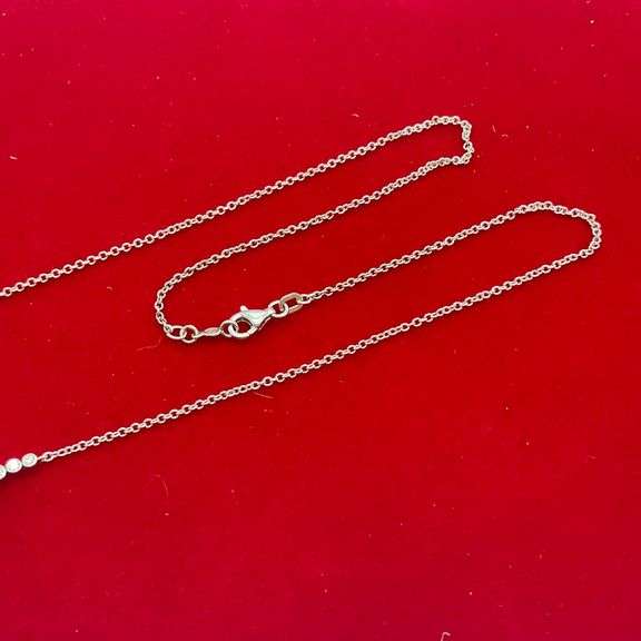 CERTIFIED BRAND NEW 18K WHITE GOLD AND DIAMOND ITALIAN NECKLACE