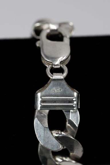 14mm Sterling Silver Italian Curb ID Bracelet in 8 Inches