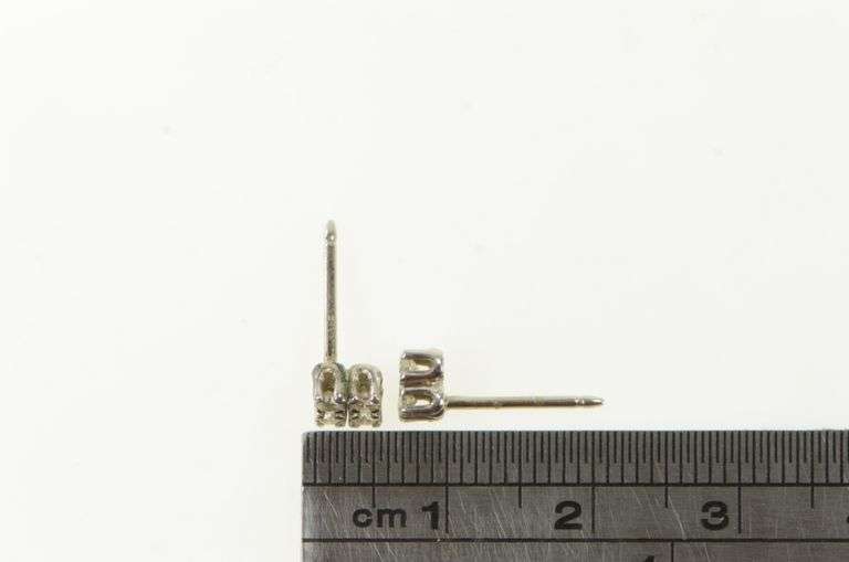 10K White Gold 0.16 Ctw Diamond Square Cluster Stud Earrings