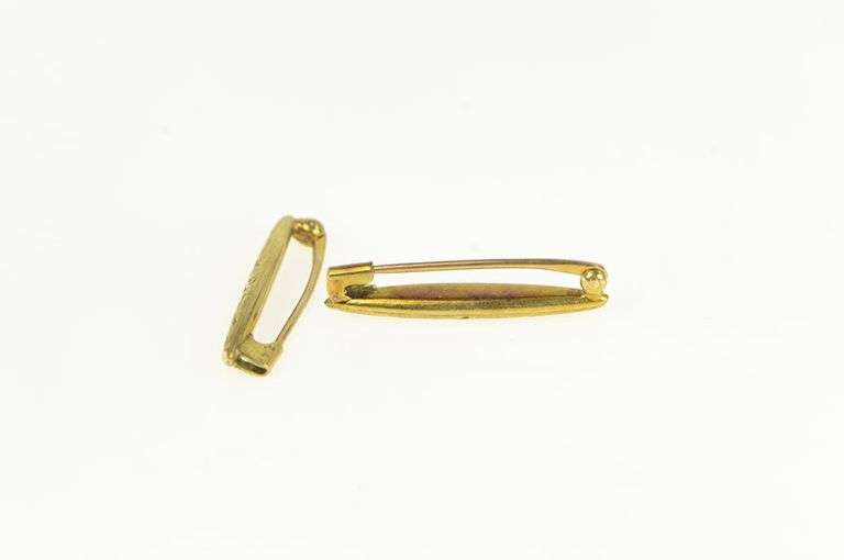 14K Yellow Gold Victorian Engraved Swirl Scroll Dress Pin Set Brooch