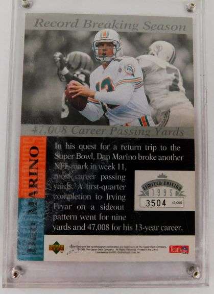 3 Dan Marino Oversized Football Cards