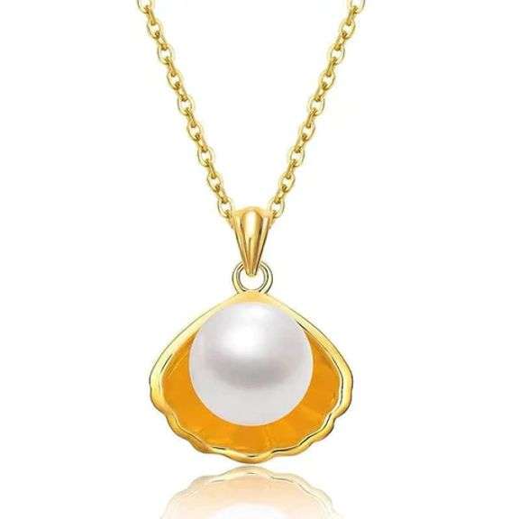 18K YELLOW GOLD MOTHER-OF-PEARL PENDANT