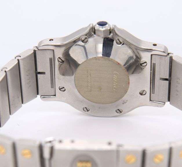 Cartier Santos Octagon Automatic White Roman Dial Watch