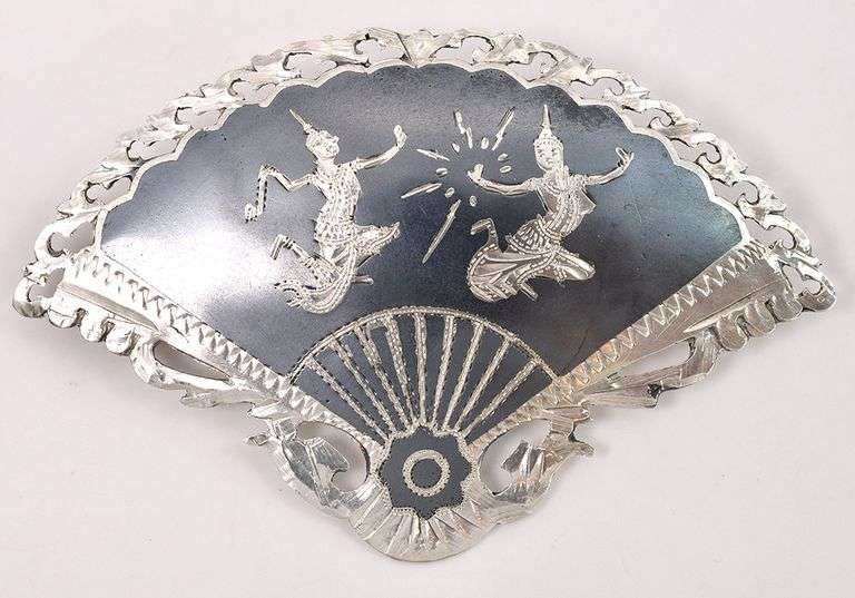 Vintage Fan Brooch in Sterling Silver