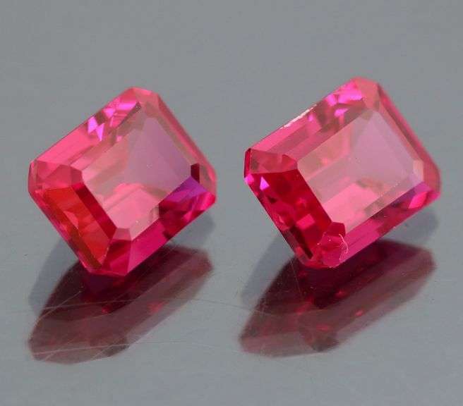 Simply breathtaking 6.44ct created Ruby pair