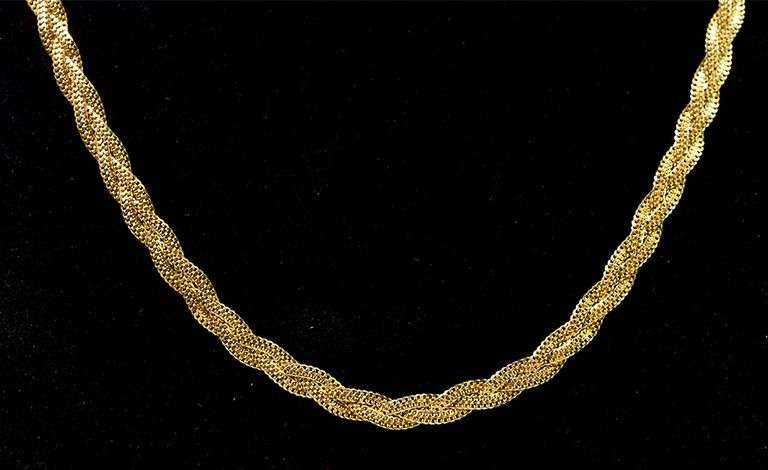 Fantastic Braided Chain Necklace in 14K Yellow Gold