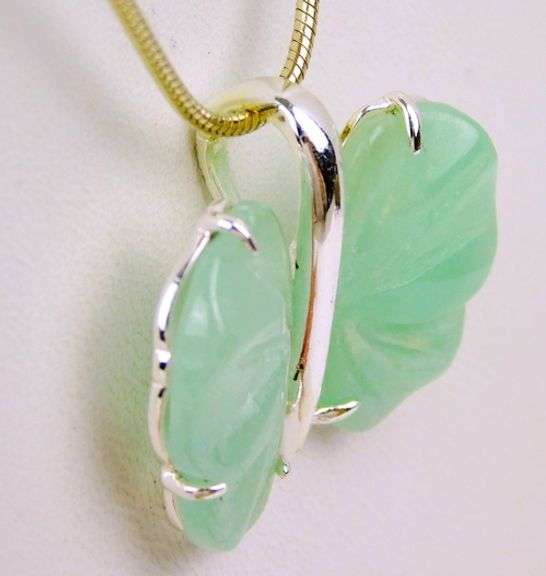 Sterling Jade Butterfly Necklace