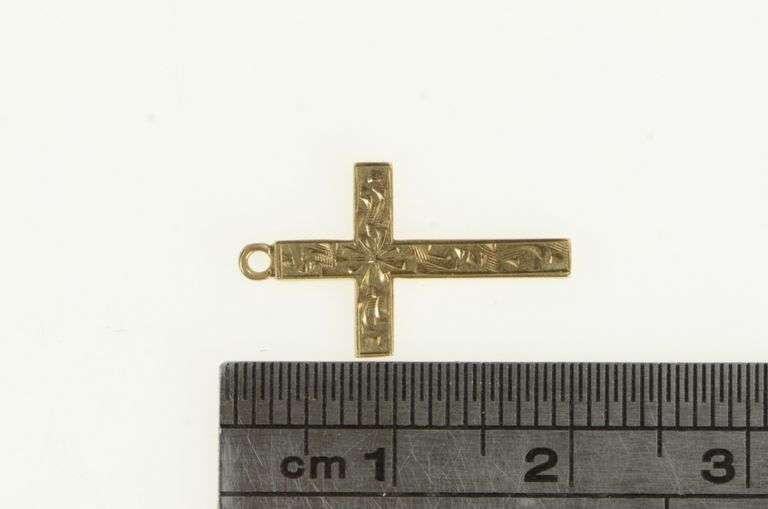 10K Yellow Gold Cross Christian Faith Symbol Simple Charm/Pendant
