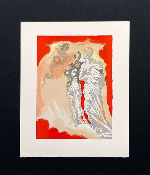 Very Collectible Salvador Dali Woodblock from The Divince Comedy Suite Circa 1964