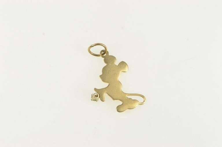 14K Yellow Gold Walt Disney Prod. Mickey Mouse Cartoon Charm/Pendant