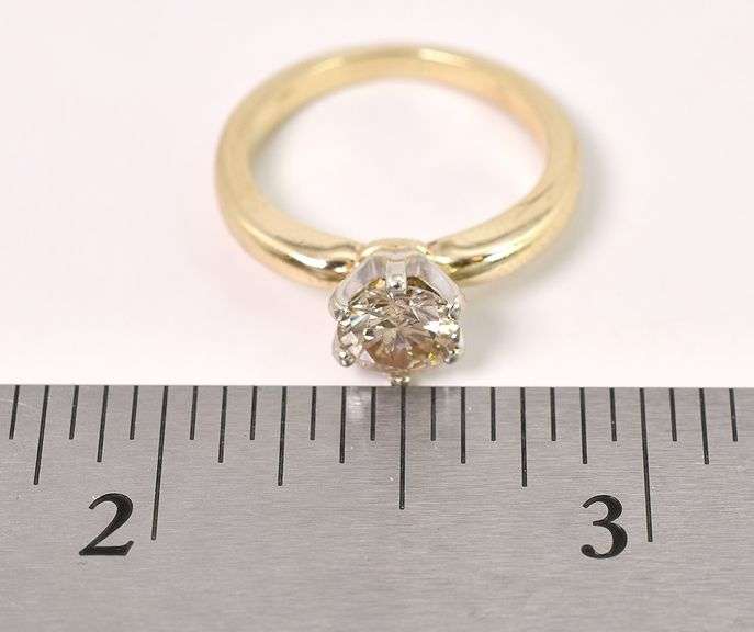 Firey 14K Yellow Gold Approx. 1.00CTw Solitaire Diamond Ring