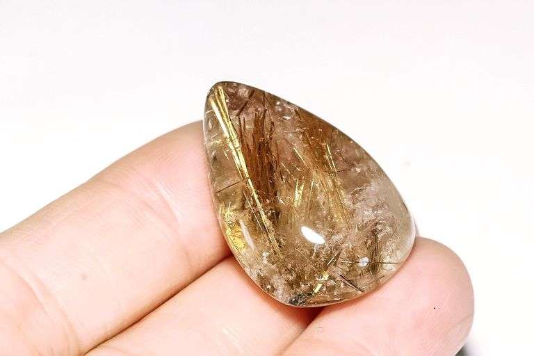 All natural 37.7ct rutilated Ghost Quartz