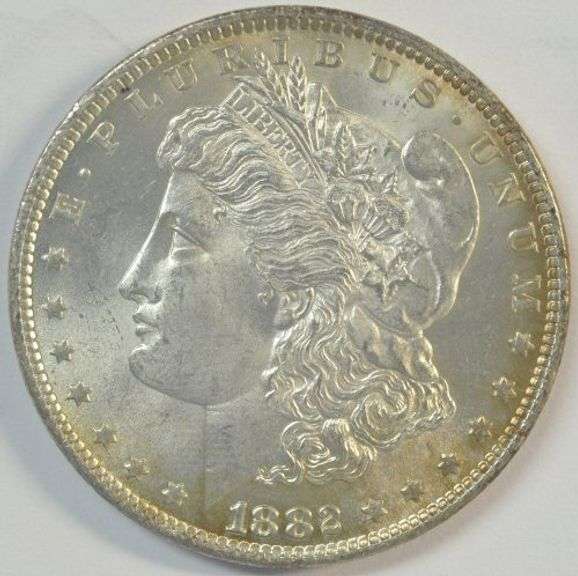 Original cream-white near Gem BU 1882-P Morgan Silver Dollar