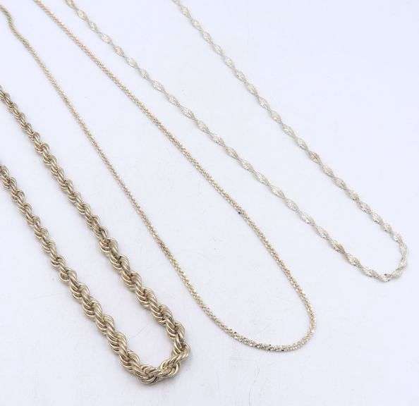 Vintage 925 Sterling Silver Lot of 3 Chains
