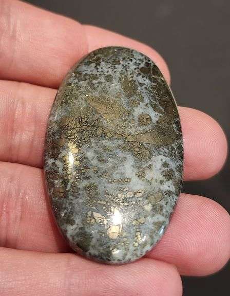 Awesome 105.06ct Nipomo Agate with Marcasite cabochon