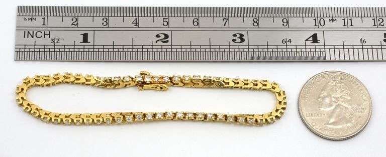 Popular 14k Straight Line Diamond Bracelet