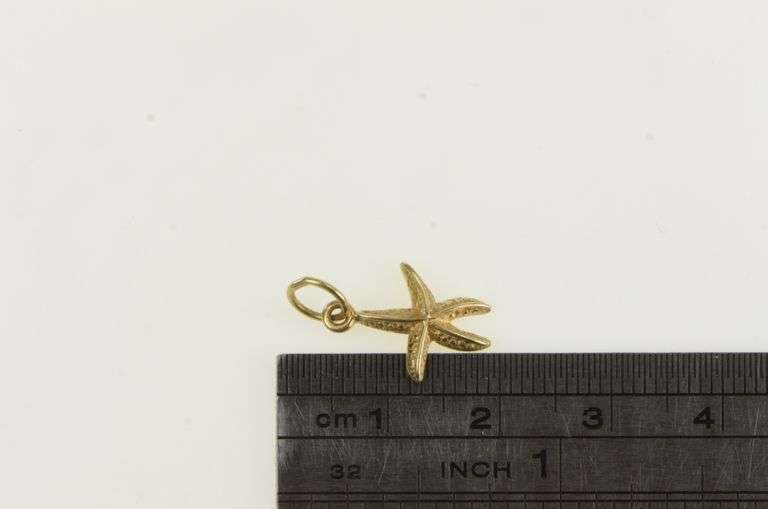 14K Yellow Gold 3D Sea Star Fish Ocean Animal Marine Charm/Pendant