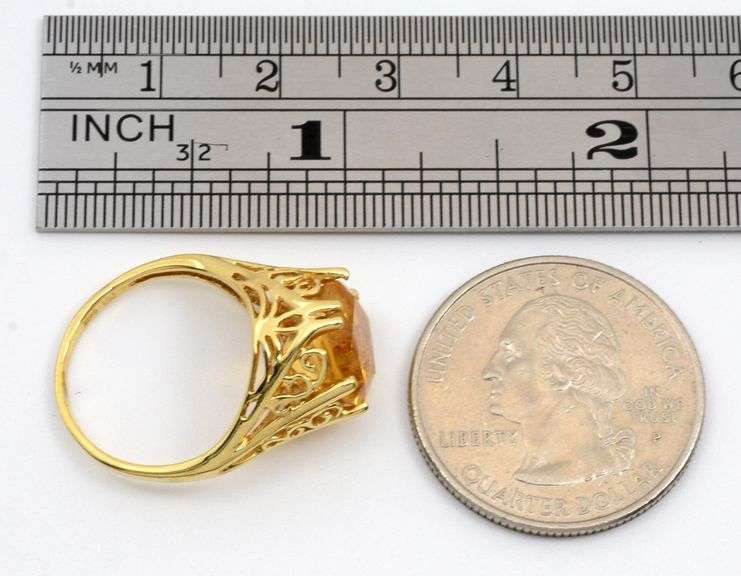 Contemporary Filigree Citrine Ring