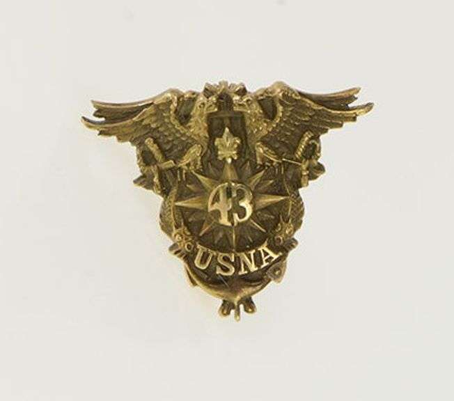 14K Yellow Gold 1943 WWII USNA Naval Academy Lapel Pin/Brooch