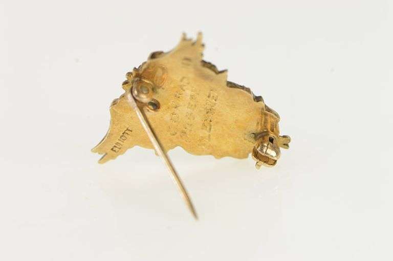 14K Yellow Gold 1943 WWII USNA Naval Academy Lapel Pin/Brooch