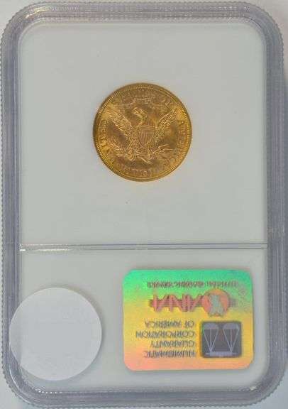 Real fresh BU 1881 US $5 Liberty Gold Piece, NGC MS62