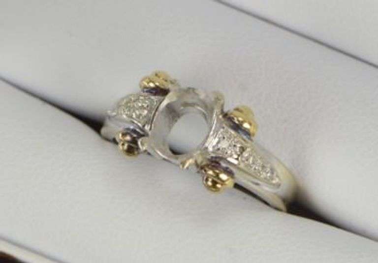 14K White Gold 8x6mm Oval Diamond Engagement Setting Ring