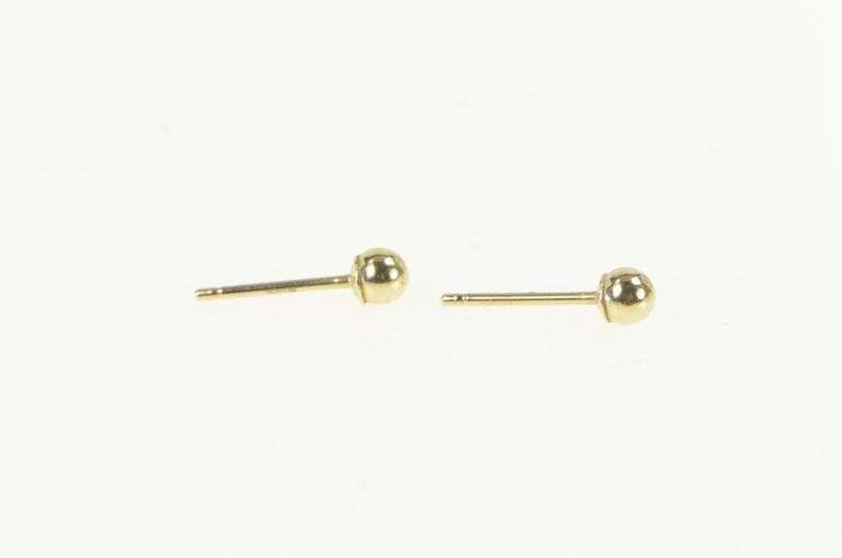10K Yellow Gold 3.1mm Vintage Simple Classic Ball Stud Earrings