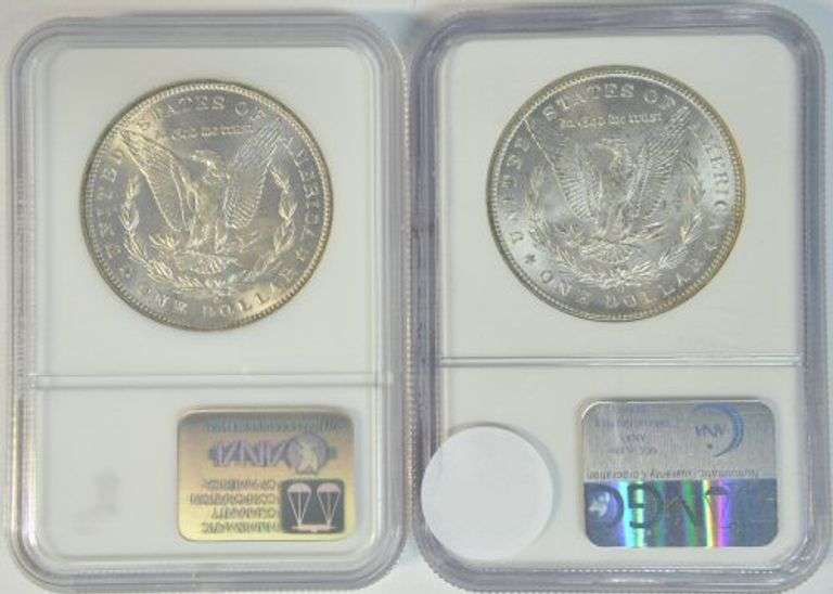 Creamy-white near Gem BU 1898-O & 1899-O Morgans. NGC MS64