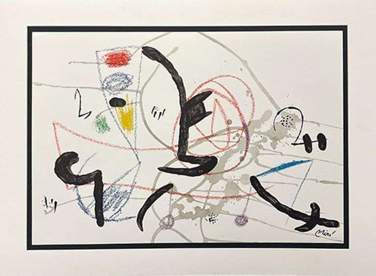 Collectible Limited Edition Joan Miro Lithograph Circa 1975