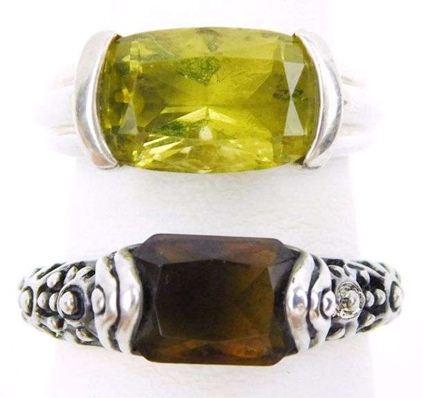 2 Sterling Silver Gemstone Rings