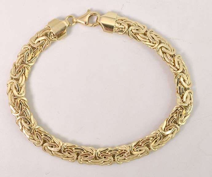 Charming 14K Yellow Gold Byzantine Bracelet